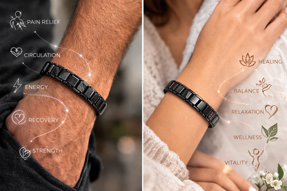 Premium Stainless Steel 4 in 1 Magnetic Therapy Bracelet - Black