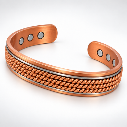 Braided Copper Magnetic Cuff Bracelet