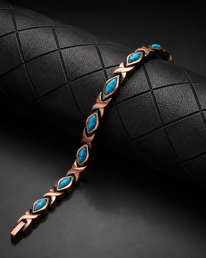 Turquoise Pure Copper 4-in-1 Wellness Bracelet