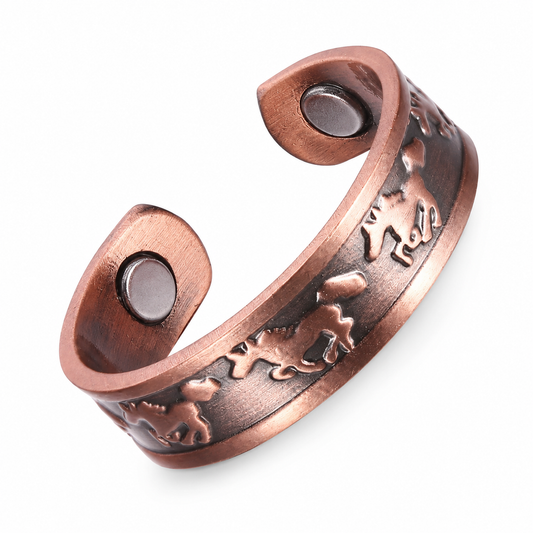 Galloping Horses 99.9% Copper Magnetic Ring – Antique Finish