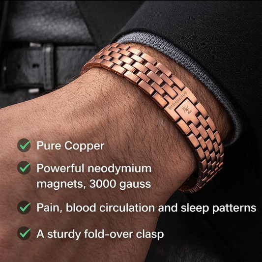 Copper Grounding Wellness Magnetic Bracelet – Triple Strength Magnets