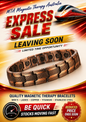 Chevron Woven Copper Wide Band Magnetic Bracelet - Size Adjust Tool Provided