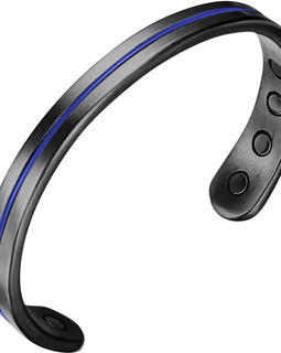 Titanium Sports Bracelet - Assist Wrist pain & Carpal Tunnel Black- Blue