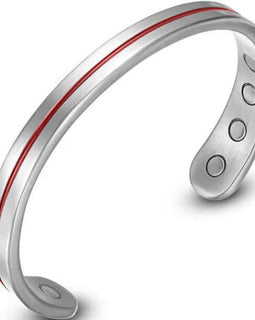 Sports Magnetic Therapy Bracelet Red Strip Light Titanium 10g