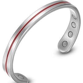 Sports Magnetic Therapy Bracelet Red Strip Light Titanium 10g