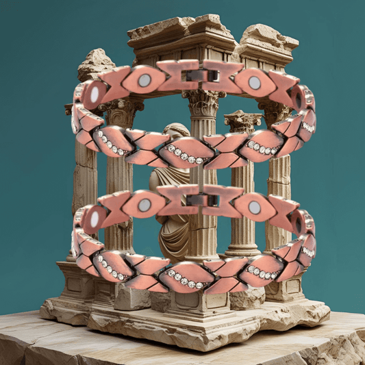 Copper Magnetic Therapy Bracelet - Zirconia Inlay