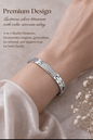 Silver Titanium Magnetic Therapy Silver Bracelet Inspiring Zirconia Stones