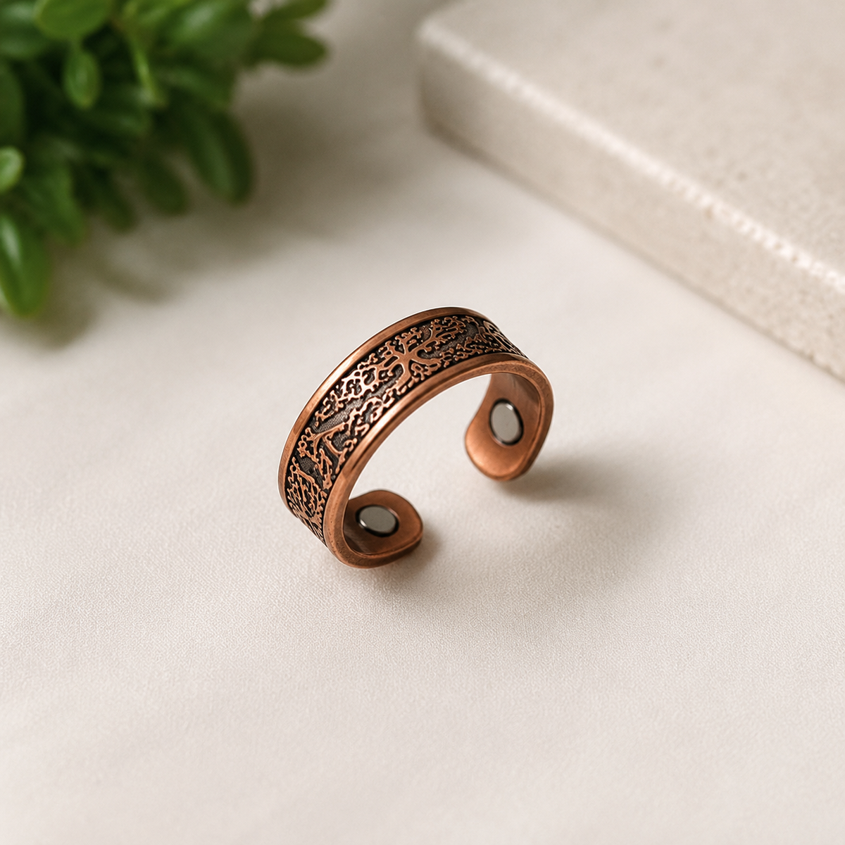 Pure Copper Magnetic Tree of Life Ring