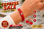 Sports Silicone Wristband with Negative Ion Technology Red