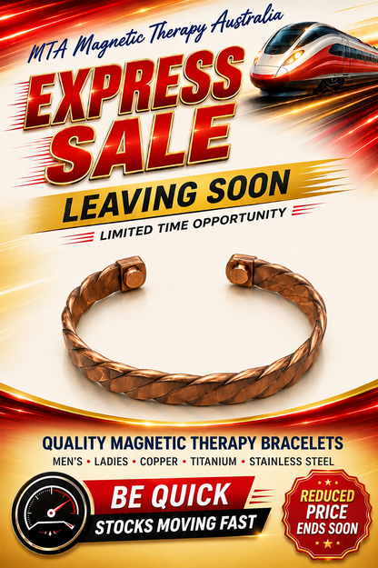 Polished Copper Twist Magnetic Cuff Bracelet