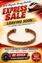 Polished Copper Twist Magnetic Cuff Bracelet