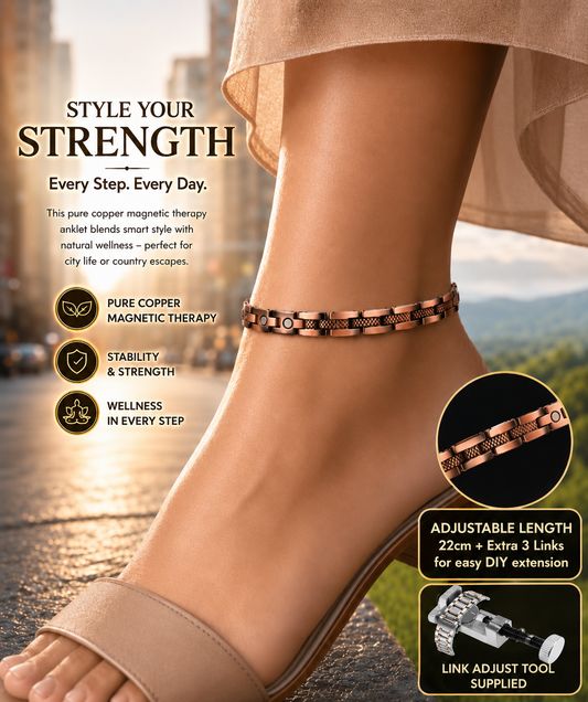 Style with Strength Copper Magnetic Therapy Anklet