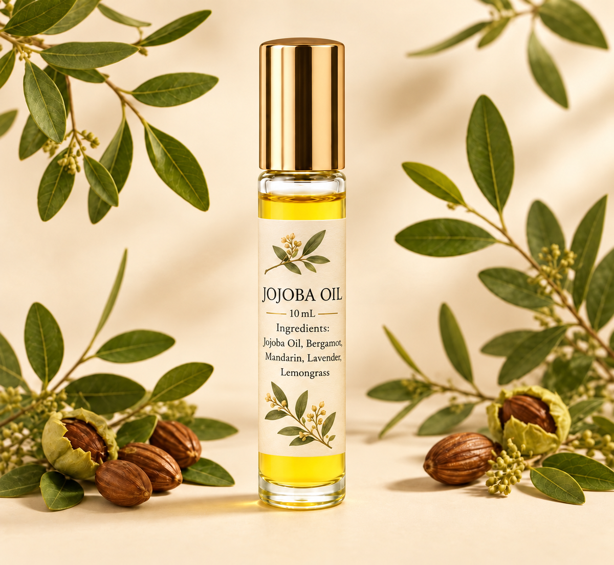 10 mL Massage Oil Blend - Jojoba Oil, Bergamot, Mandarin & Lemongrass