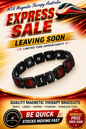Black Titanium Magnetic Therapy Bracelet – Natural Rosewood Finish