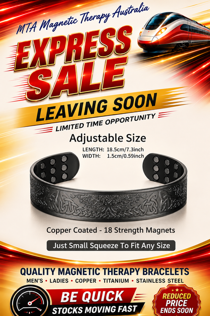 Charcoal Grey Copper Magnetic Bracelet – 18 Power Magnets Tree of Life