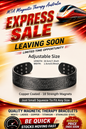 Charcoal Grey Copper Magnetic Bracelet – 18 Power Magnets Tree of Life