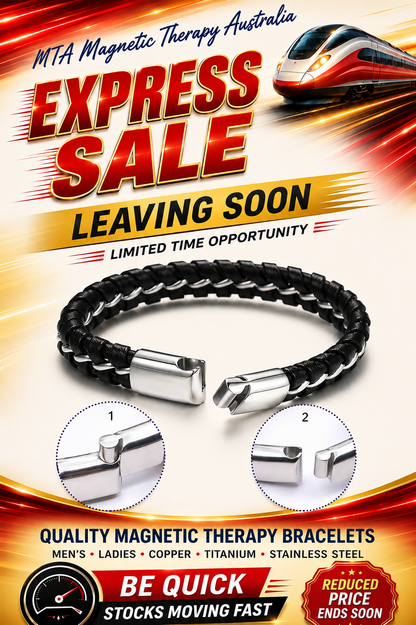 Black Premium Leather Bracelet with Stainless Steel