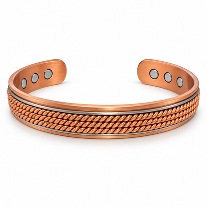 Braided Copper Magnetic Cuff Bracelet