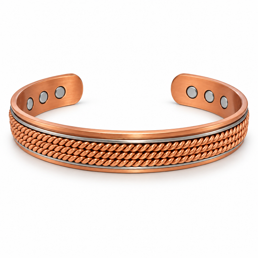 Braided Copper Magnetic Cuff Bracelet