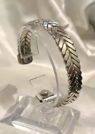 Fern Copper Silver-Coated Cuff Bracelet