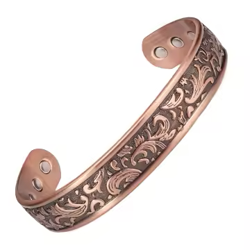 Pure copper Adjustable cuff Bracelet 6 Healing Magnets