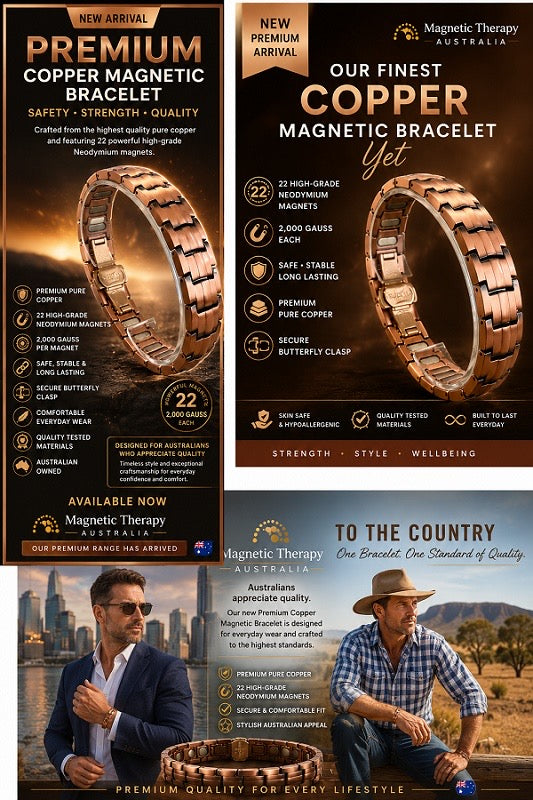 Premium  Pure Copper Magnetic Therapy Bracelet Adding Strength & Balance