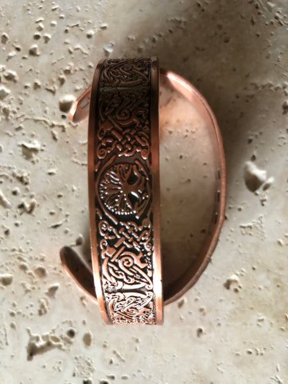 Tree of Life with Phoenix Copper Cuff