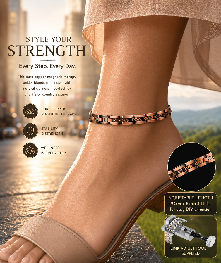 Style with Strength Copper Magnetic Therapy Anklet