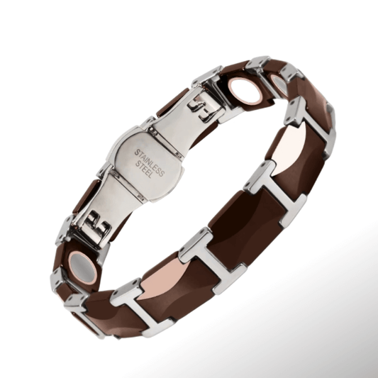 Chocolate Ceramic Brown Elegance – Magnetic Therapy Bracelet