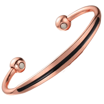 Rose Gold Copper Magnetic Cuff Bracelet – Enamel Inlay