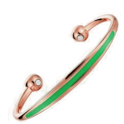 Rose Gold Copper Magnetic Cuff Bracelet – Enamel Inlay