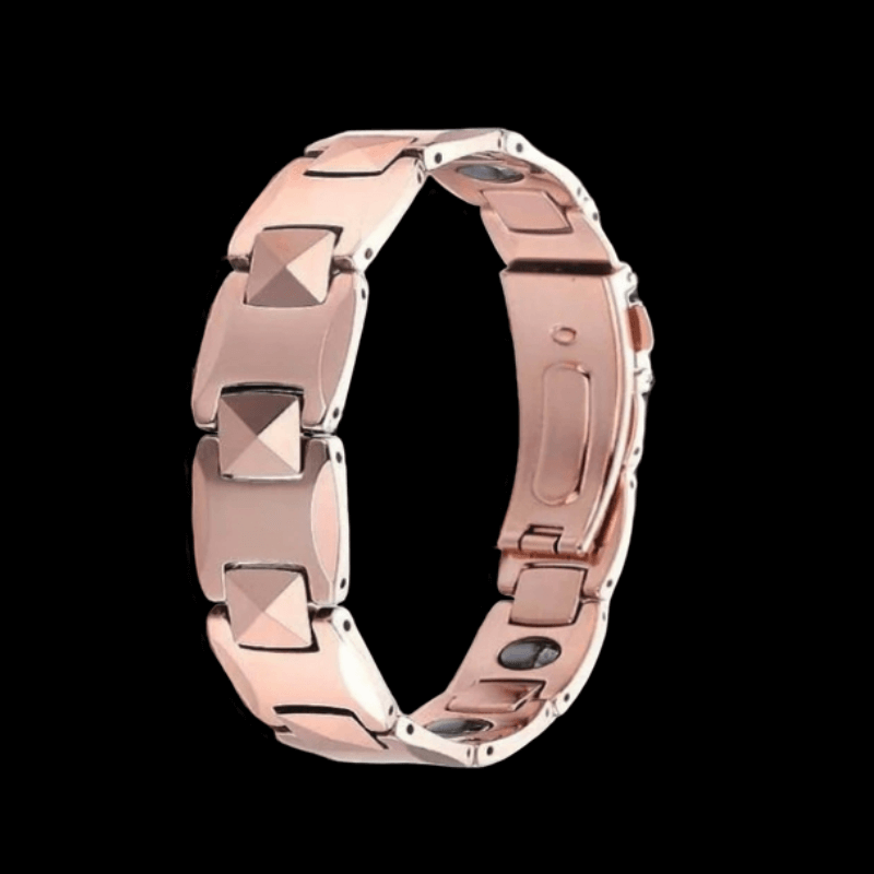 Rose Gold Plated Magnetic Titanium Link Bracelet – 4-in-1 Element Therapy