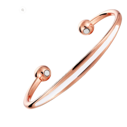 Rose Gold Copper Magnetic Cuff Bracelet – Enamel Inlay