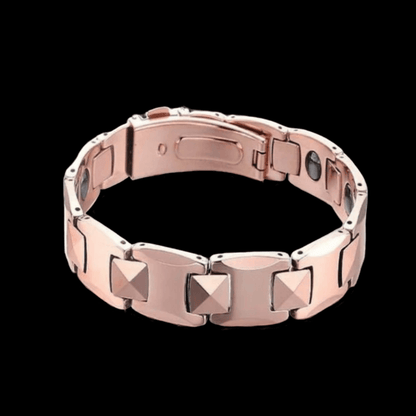 Rose Gold Plated Magnetic Titanium Link Bracelet – 4-in-1 Element Therapy