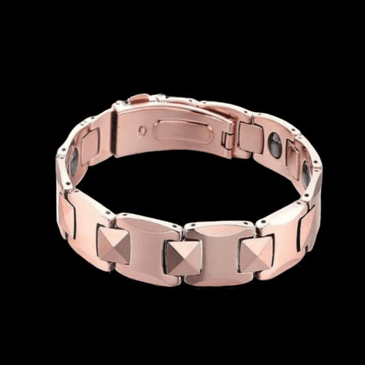 Rose Gold Plated Magnetic Titanium Link Bracelet