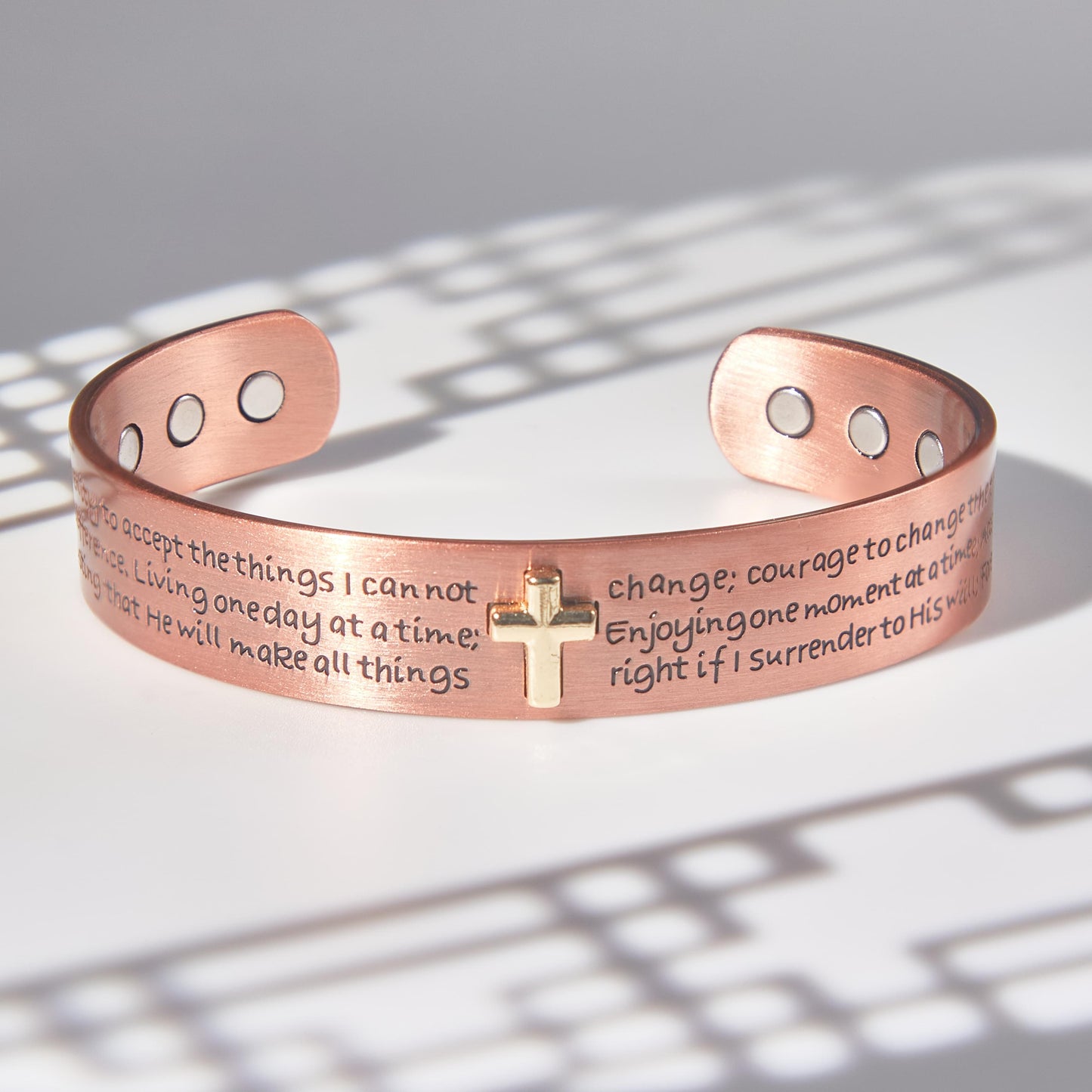 Pure Copper Cuff Bracelet, Symbolising the Crass,Unity & Faith