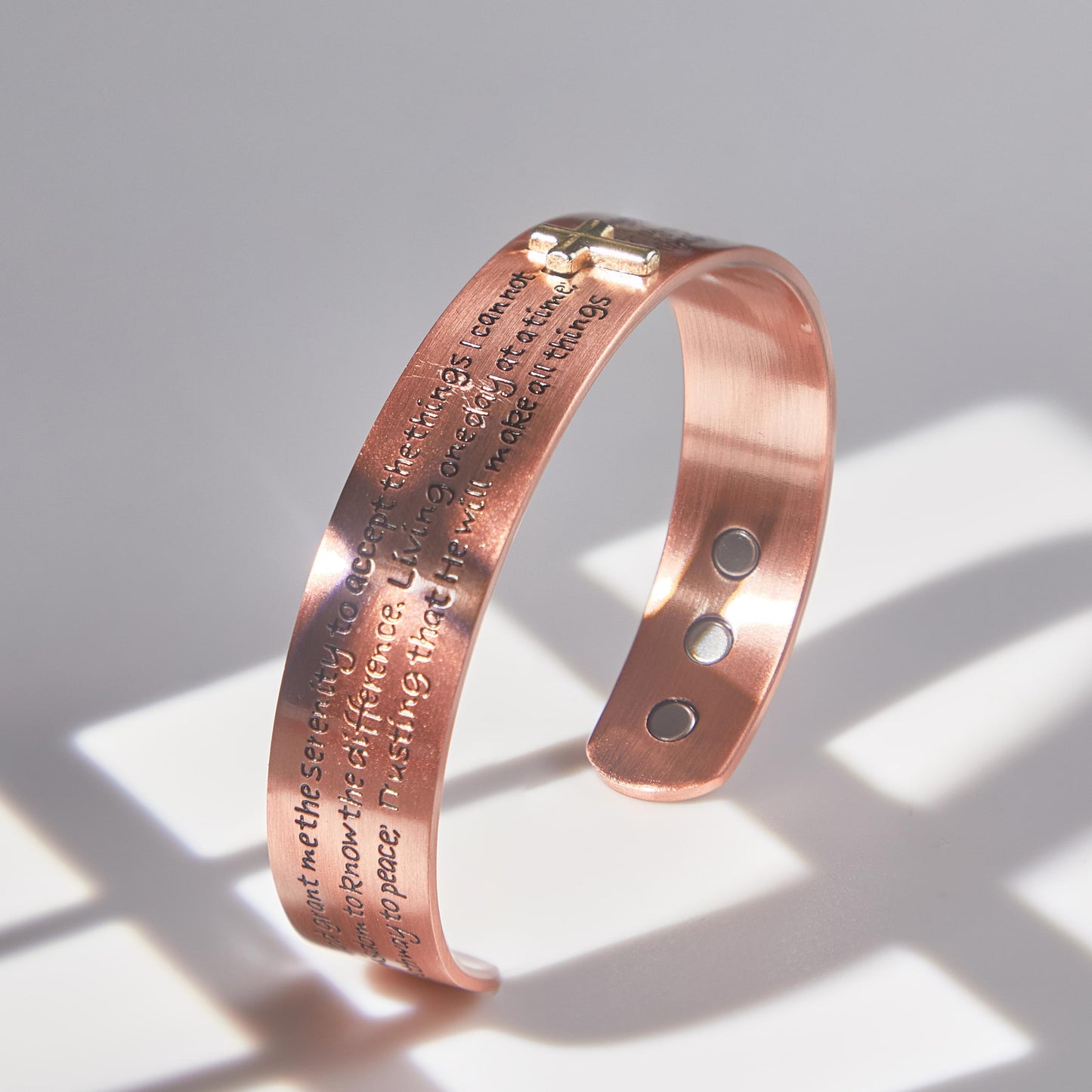 Pure Copper Cuff Bracelet, Symbolising the Crass,Unity & Faith