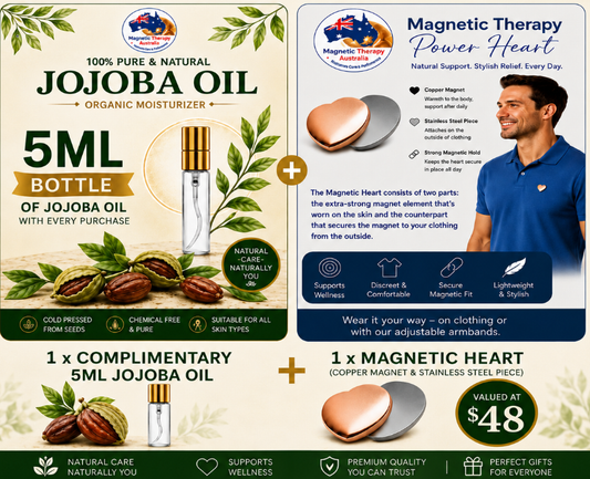 🎁 Magnetic Therapy Copper Power Heart & 5ML Jojoba Oil (100% off)