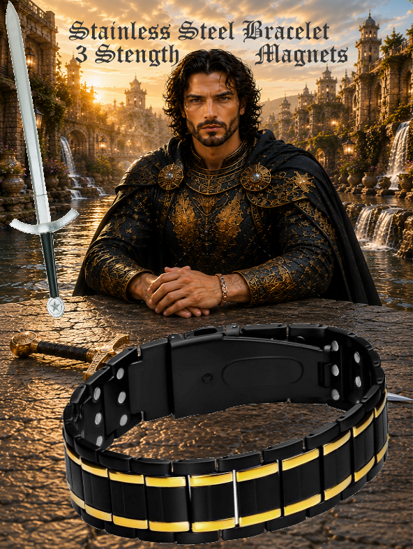 Men's Triple Strength Magnetic Therapy Bracelet- Stainless Steel