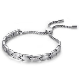 Ladies Women's Magnetic Therapy Travel Bracelet Diamond Cubic Zirconia