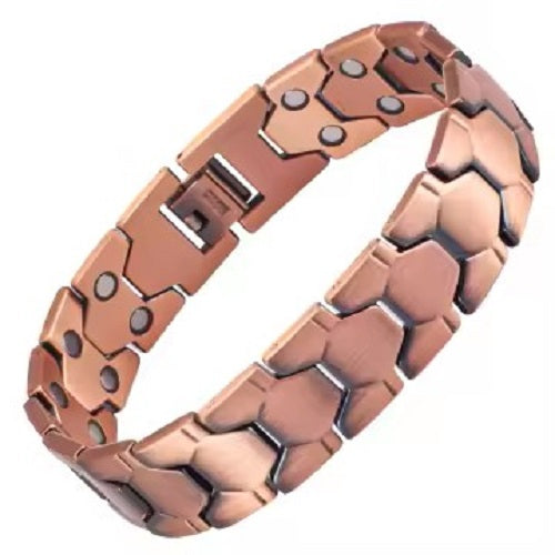 Pure Copper 2 Row Double Strength Magnetic Bracelet Classic Heritage Style