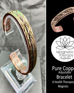 Pure Copper Magnetic Therapy Health Bracelet Gold & Copper Tone