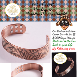 Copper Magnetic Therapy Harlequin Fun Bracelet