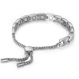 Ladies Women's Magnetic Therapy Travel Bracelet Diamond Cubic Zirconia