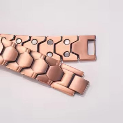 Pure Copper 2 Row Double Strength Magnetic Bracelet Classic Heritage Style