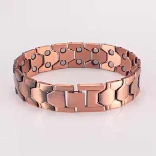 Pure Copper 2 Row Double Strength Magnetic Bracelet Classic Heritage Style