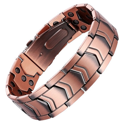 3X Strength Warrior Sheild Magnetic Bracelets for Men 3000 Gauss Copper Bracelet -Support Circulation & Everyday Balance