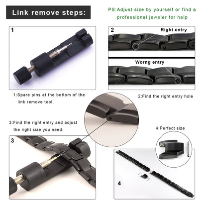 Premium Stainless Steel 4 in 1 Magnetic Therapy Bracelet - Black