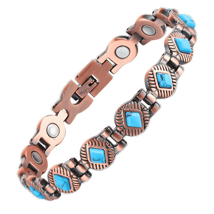 99% Pure Copper Turquoise Magnetic Copper Bracelet Spiritual & Protective Healing- Turquoise