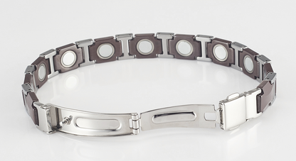 Chocolate Ceramic Brown Elegance – Magnetic Therapy Bracelet